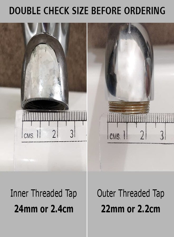 ECO365 Rotatable(360°) Swivel Dual Flow X22 Chrome Finish Aerator (Pack of 4) | Fits in both Inner(24mm) & Outer(22mm) Threaded Taps | Tap Extender with Jet & Eco Flow for Maximum Water Saving - Image 4